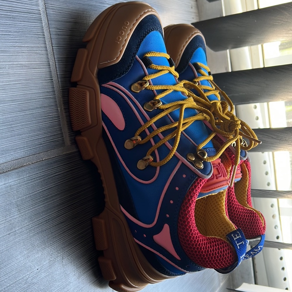 gucci flashtrek sega blue suede